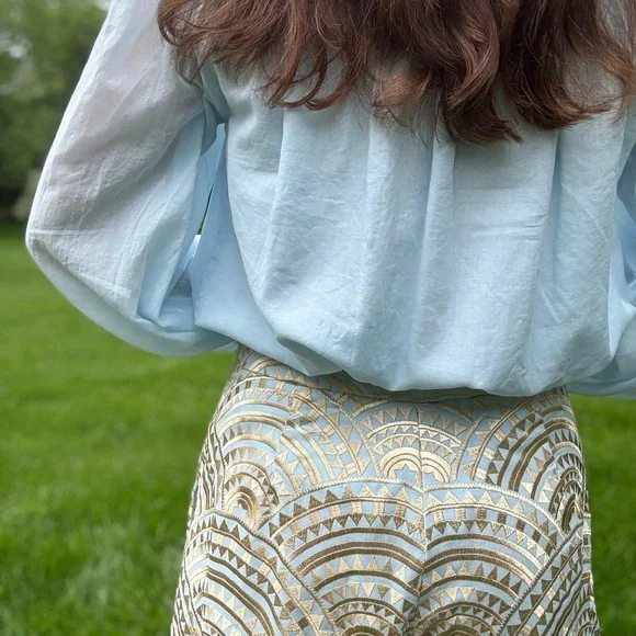 NEW Greek Archaic Kori Mao Collar Long Sleeve Shirt - Picture 4 of 14